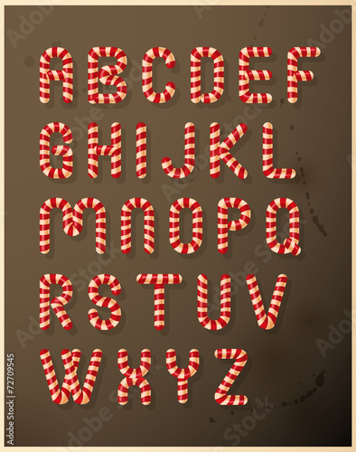 Candy cane alphabet