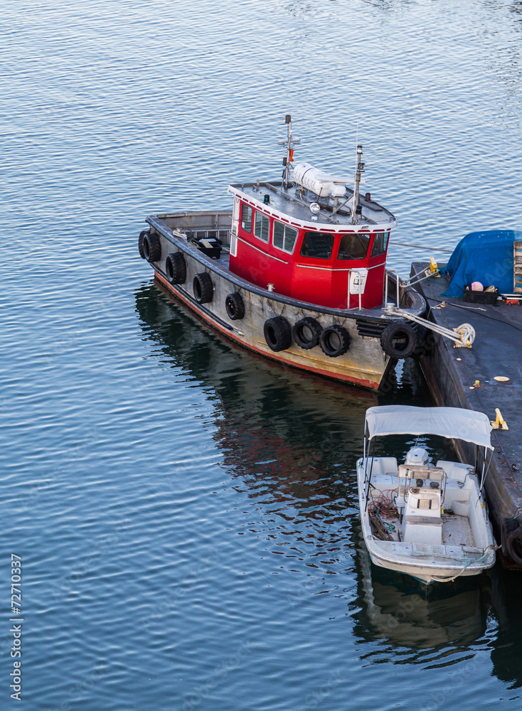 Fototapeta premium Small Boats in Calm Harbor near Boston