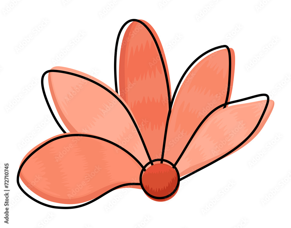 Orange Flower Clipart Stock Vector | Adobe Stock