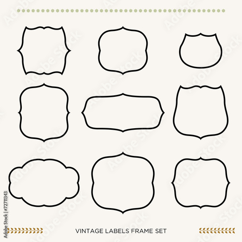 Vector set of vintage labels and frames.