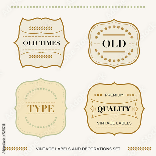 Vector set of vintage retro style labels and tags.