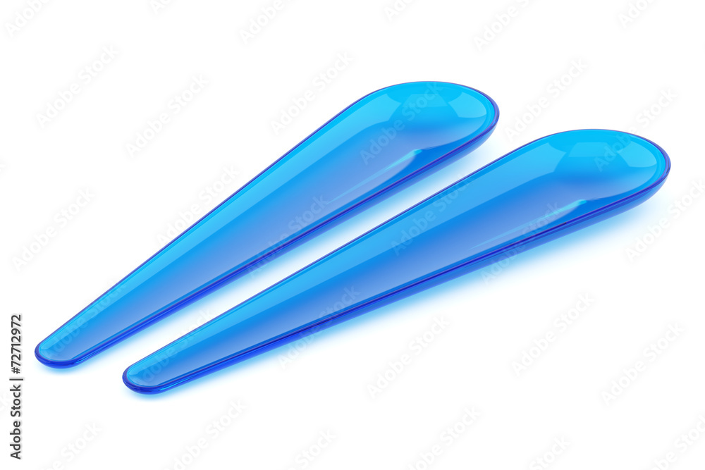 two salad spoons isolated on white background two salad spoons isolated on white background