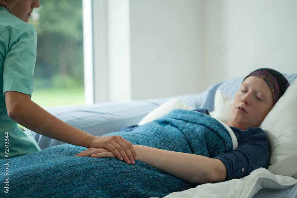 Fototapeta premium Sleeping sick woman