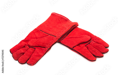 Heavy-duty red gloves