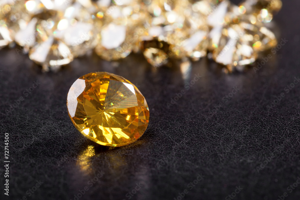 Citrine stone on black bacground