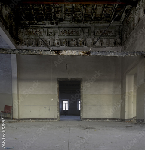 Interiors of an abandoned madhouse in the downtown