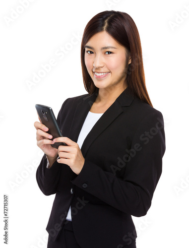 Business woman hold with mobile phone