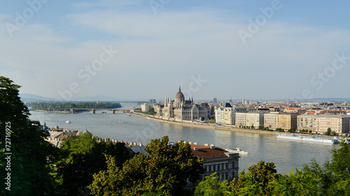 Canvas Print Danube river crossing Budapest