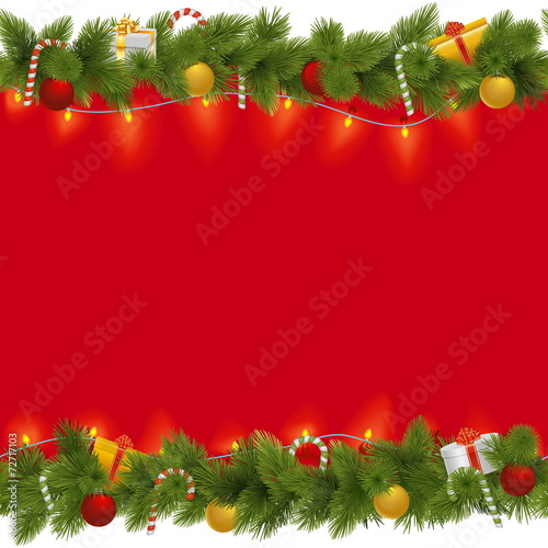 Vector Christmas Background with Garland