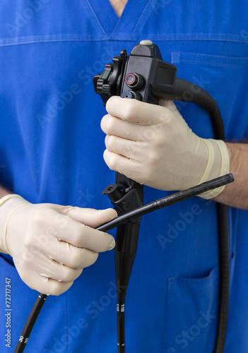 The doctor endoscope in the hands of