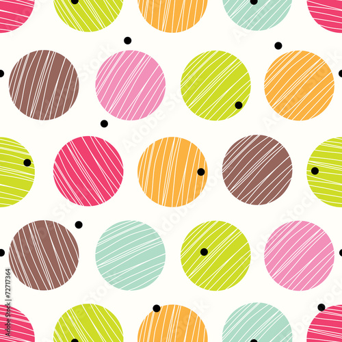 Carta da parati a pois - Carta da parati Polka dot. Cute seamless pattern.