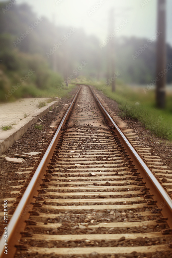 landscape with railroad rails