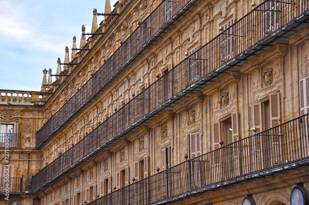 Plaza Mayor de Salamanca, Alberto Churriguera, barroco Stock Photo Adobe Stock