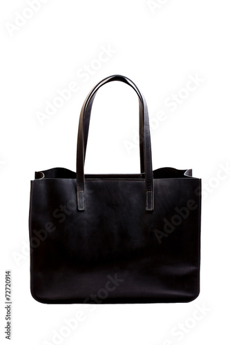 Luxury black bag isolated on white
