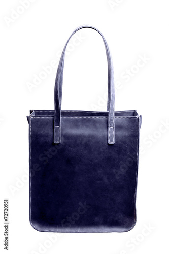 Isolated blue leather bag