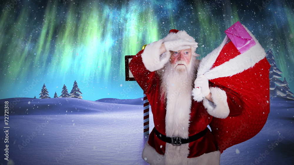 Santa delivering presents at the north pole Stock Video Adobe Stock