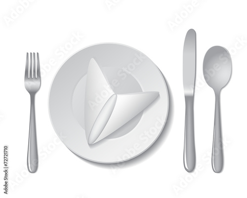 Plate and cutlery