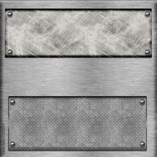 Metal template. Iron plate background