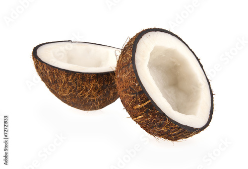 two halves of coconut