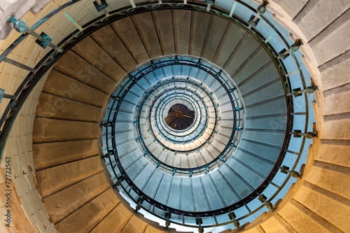 Obraz na plátně Spiral lighthouse staircase