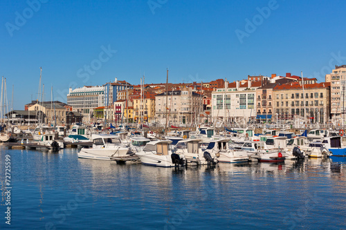 View on Old Port of Gijon and Yachts, Asturias, Northern Spain © dvoevnore