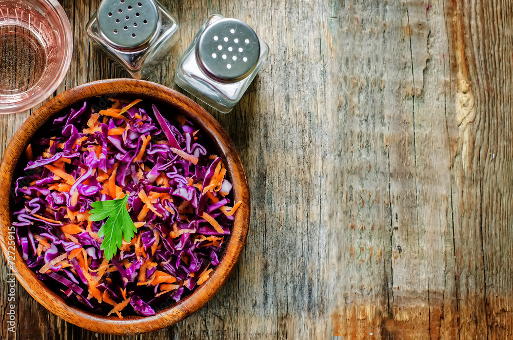 salad with carrots and red cabbage salad with carrots and red cabbage