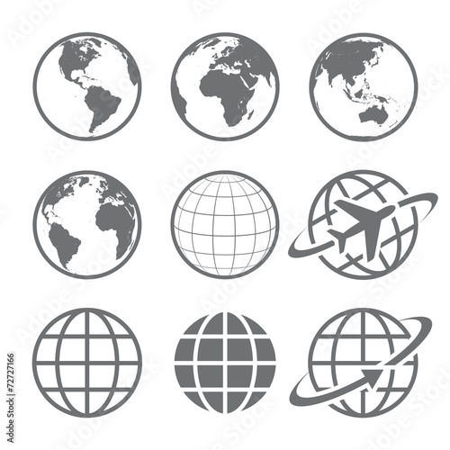 Canvastavla Earth globe Icon set
