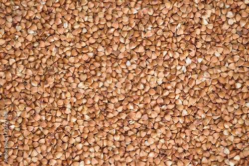 delicious food background of brown buckwheat