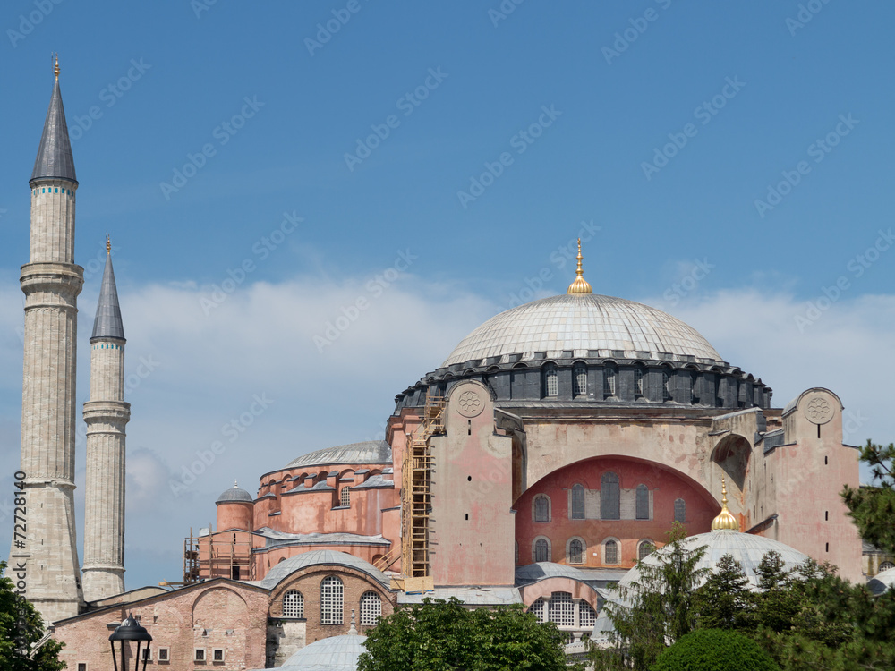 View to Hagia Sophia Mosque, Istanbul, Turkey