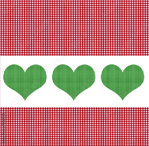 Rot Karierter Stoff mit Herzchen