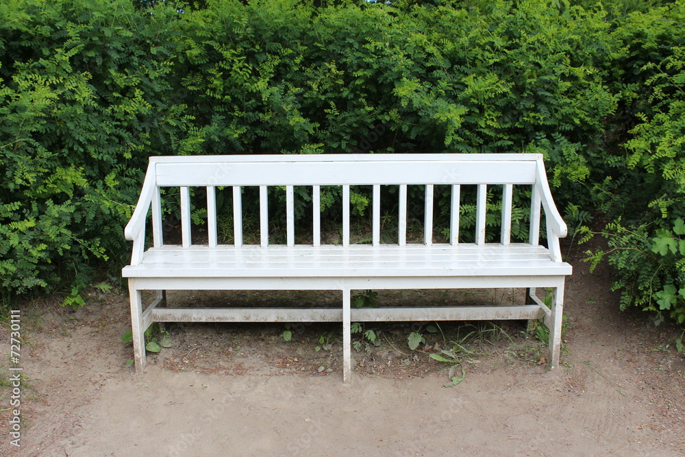 The bench in the Monrepo Park in Vyborg. The bench in the Monrepo Park in Vyborg.