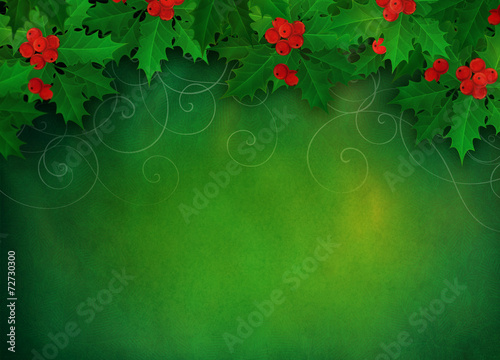 Christmas holly background.