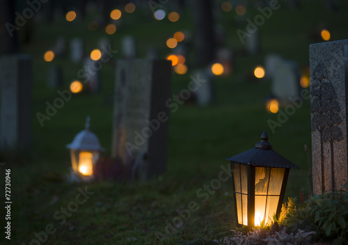 lantern on grave