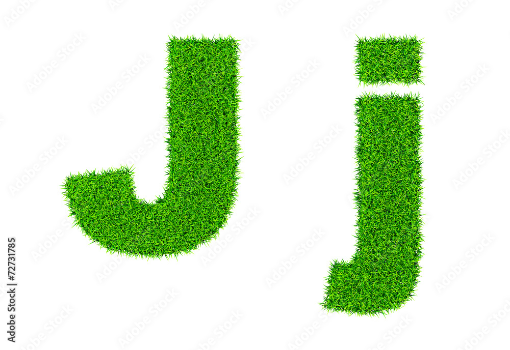 Grass letter J Grass letter J