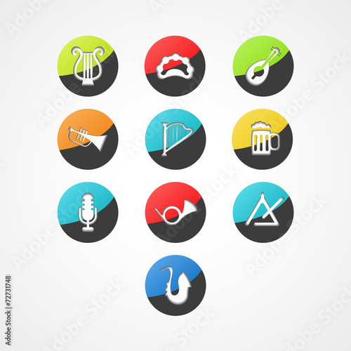 set musical instrument web icon