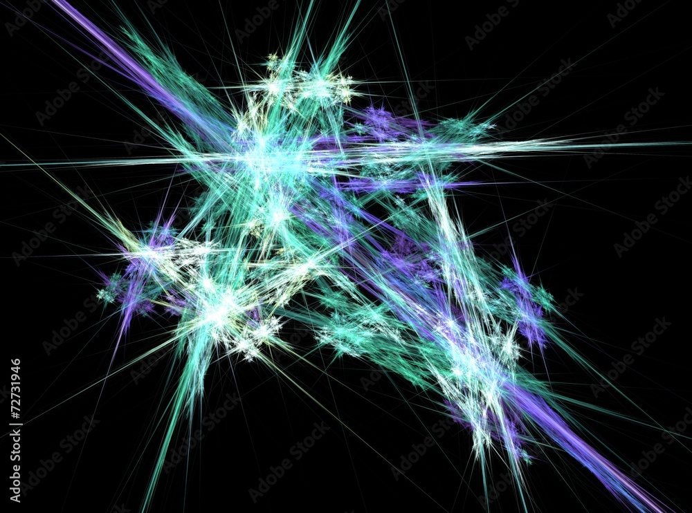 Green and blue abstract fractal effect light background