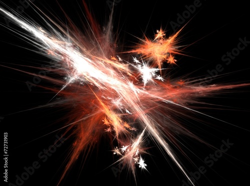 Orange and white abstract fractal effect light background