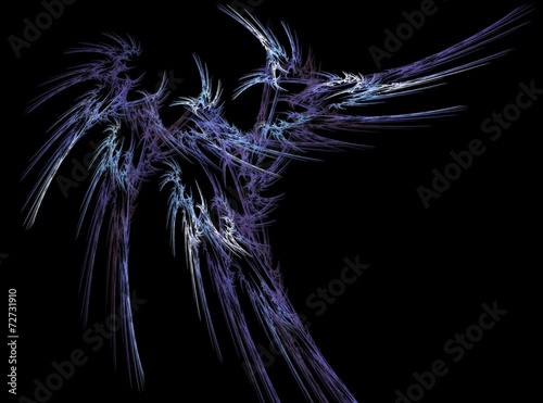 Blue demon abstract fractal effect light background photo