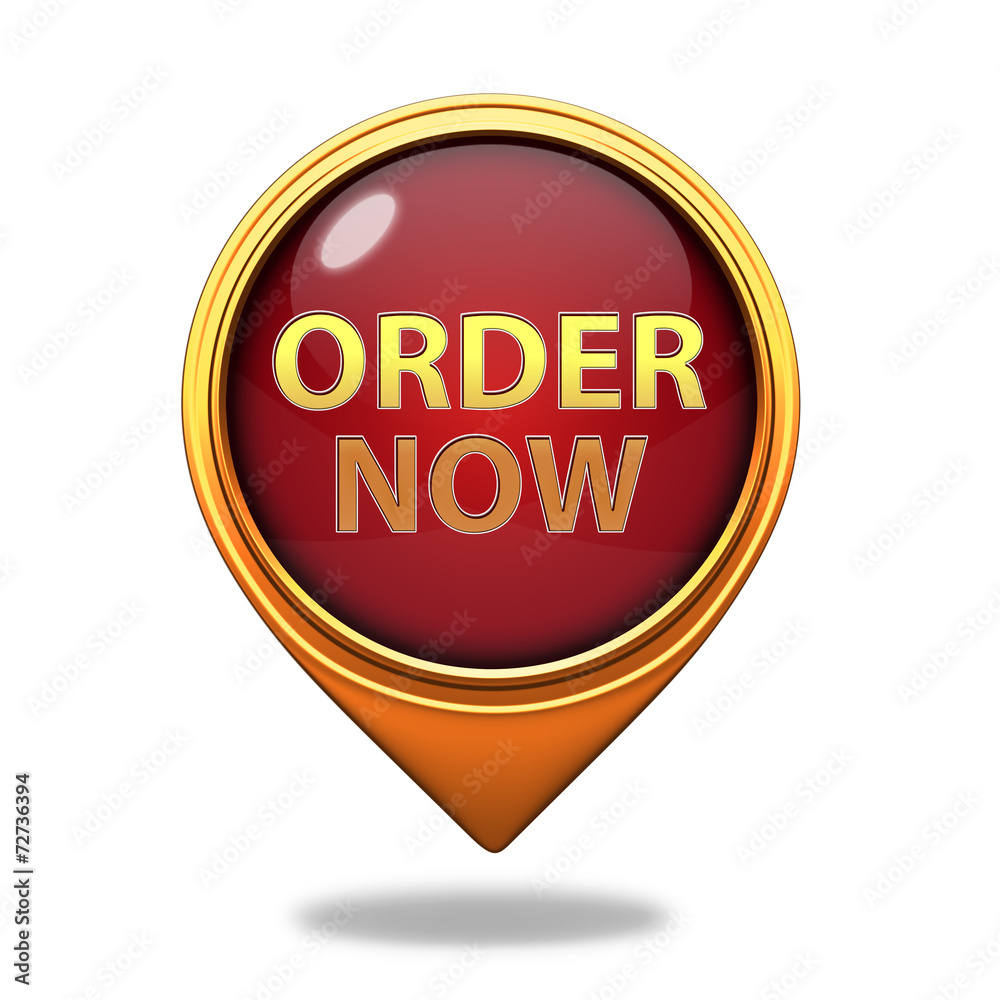 Order now pointer icon on white background Order now pointer icon on white background