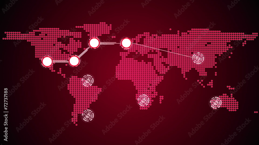 Global connections theme in red Global connections theme in red