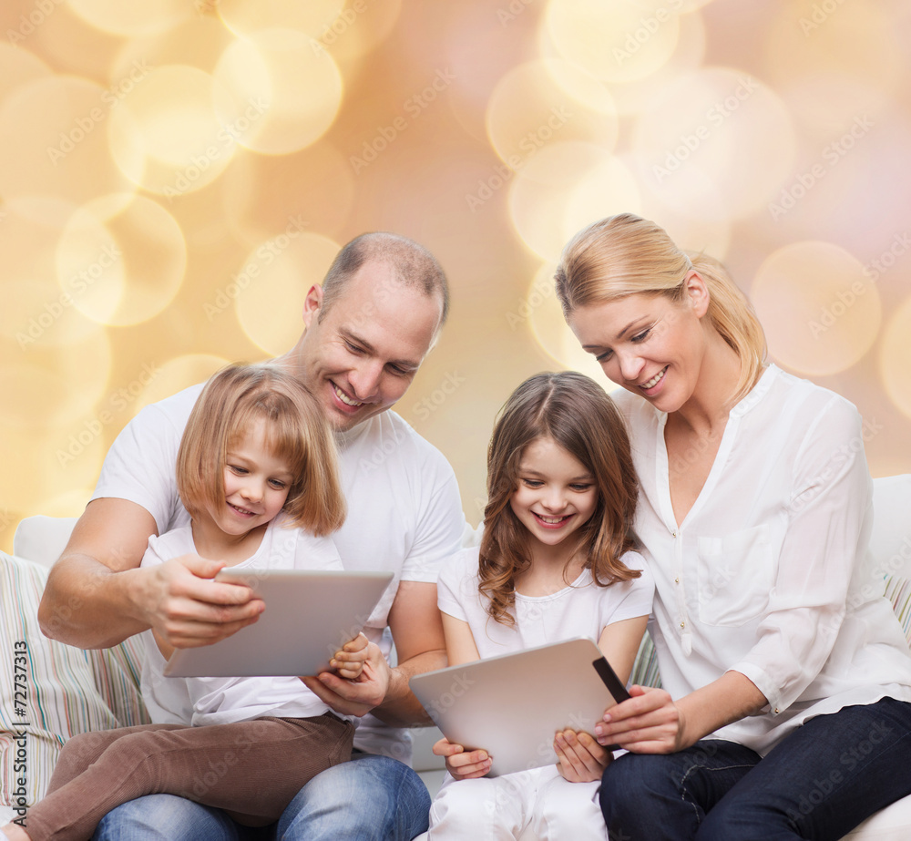 happy family with tablet pc computers happy family with tablet pc computers