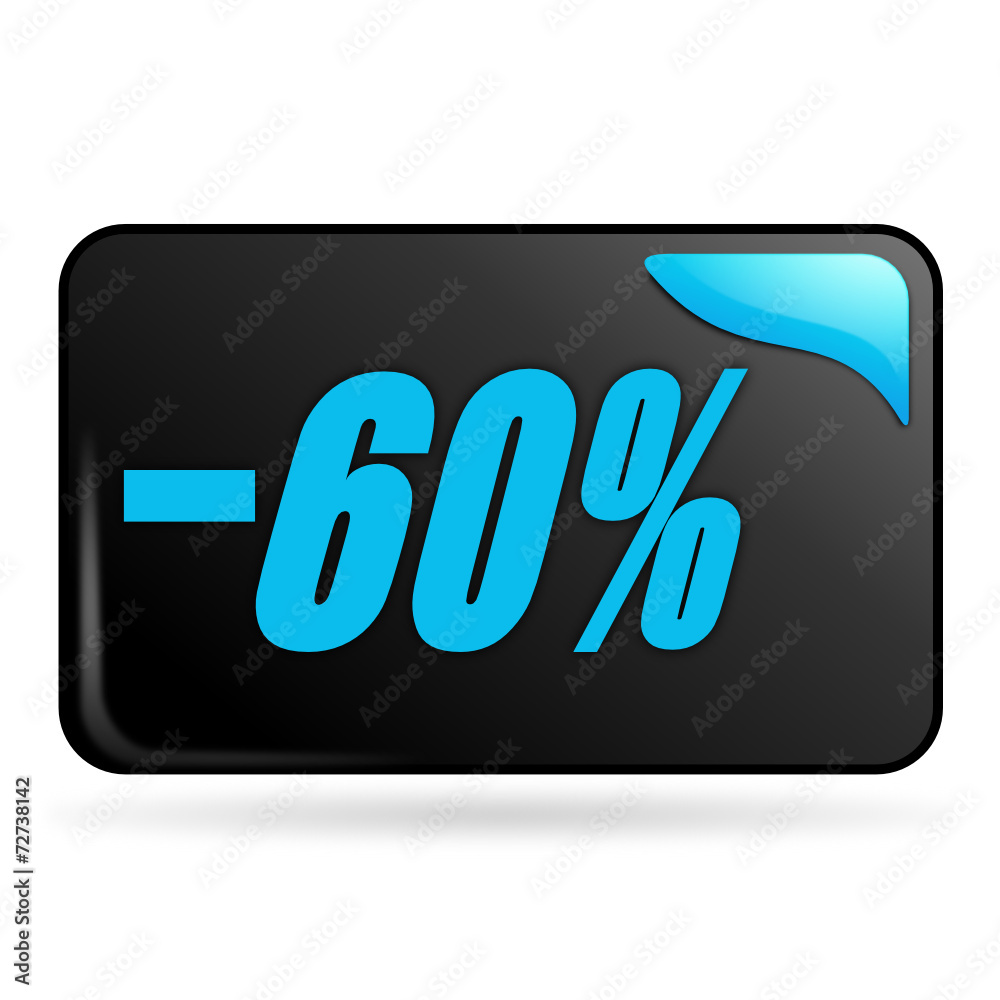 moins 60 pour 100 sur bouton web rectangle bleu moins 60 pour 100 sur bouton web rectangle bleu