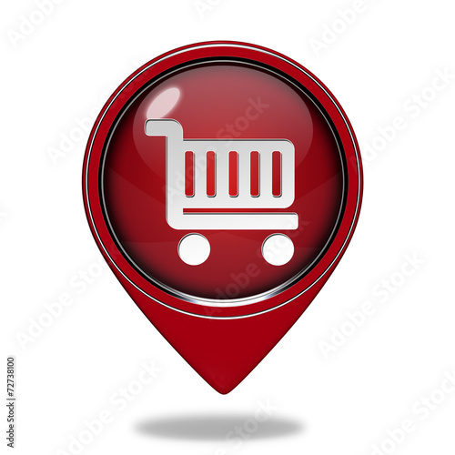 shopping cart pointer icon on white background