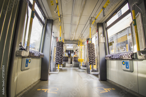 Canvas Print Inside of an electric train in Berlin