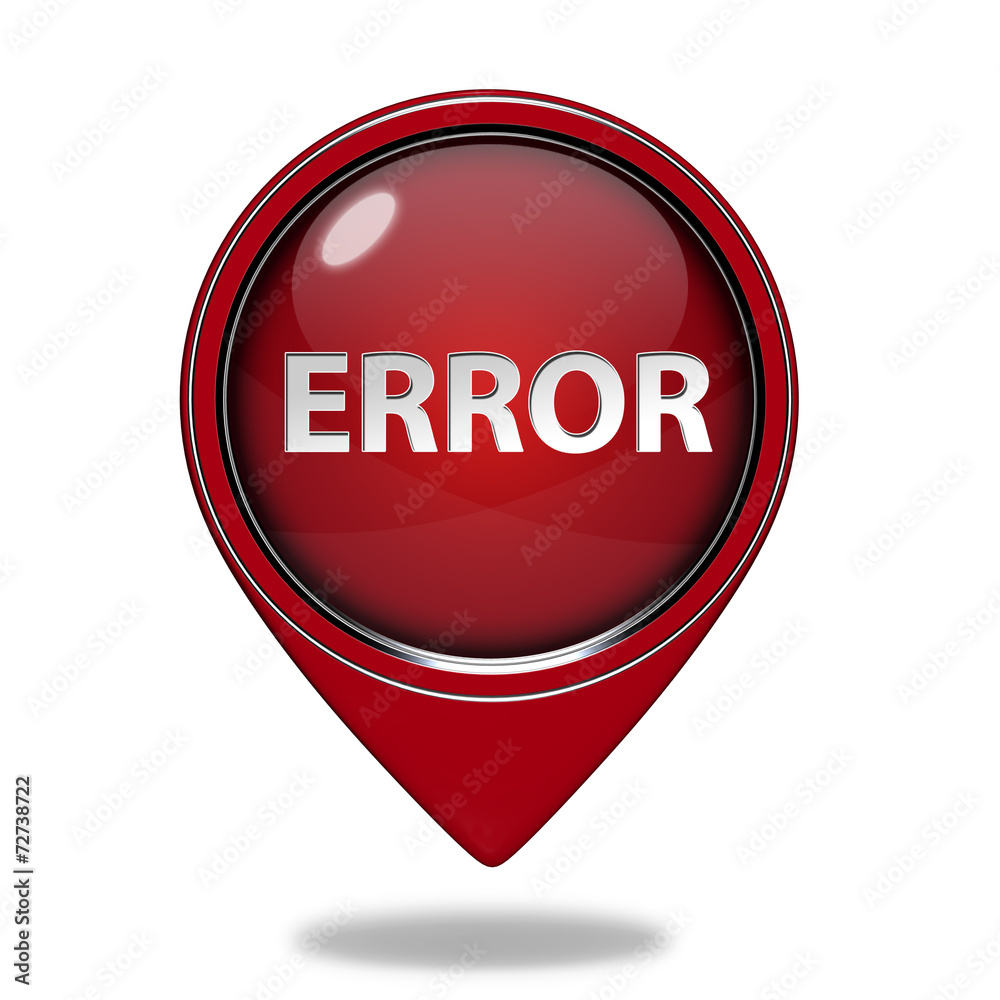 error pointer icon on white background
