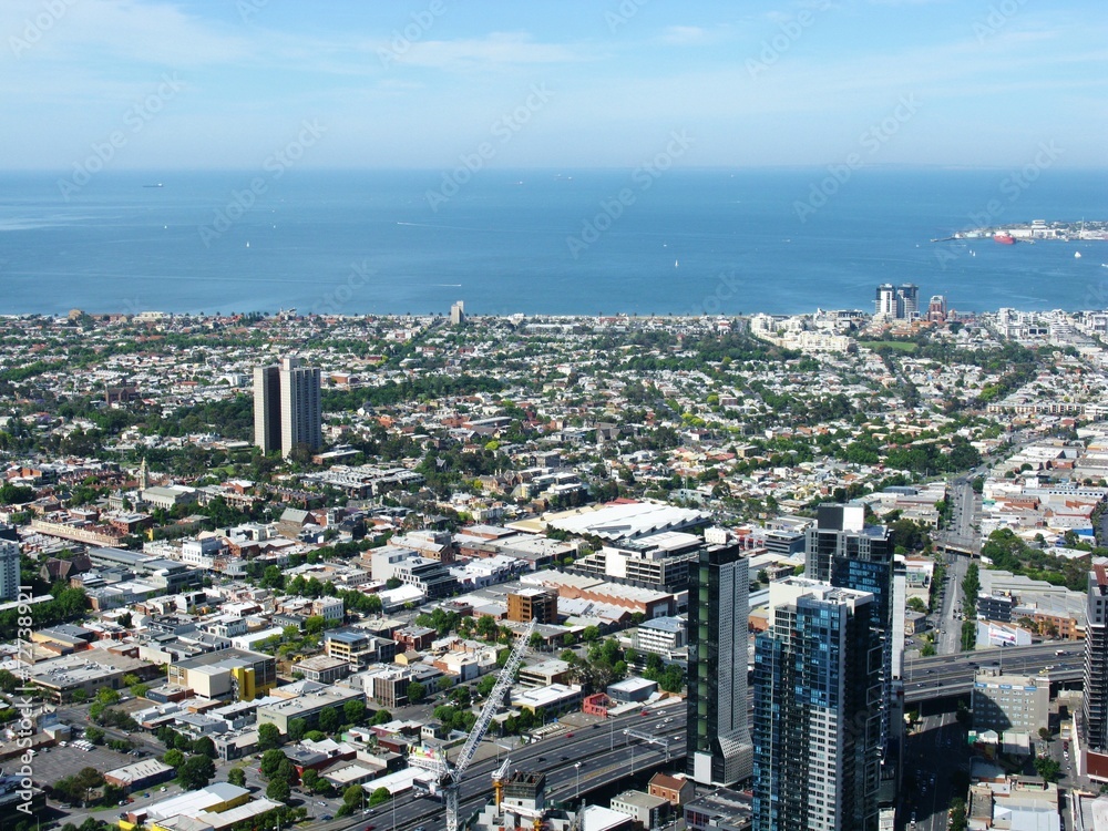Obraz premium View of Sydney harbour and the central business centre