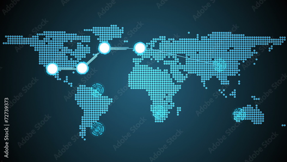 Global connections theme in blue Global connections theme in blue