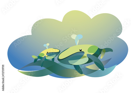 Whale with cub