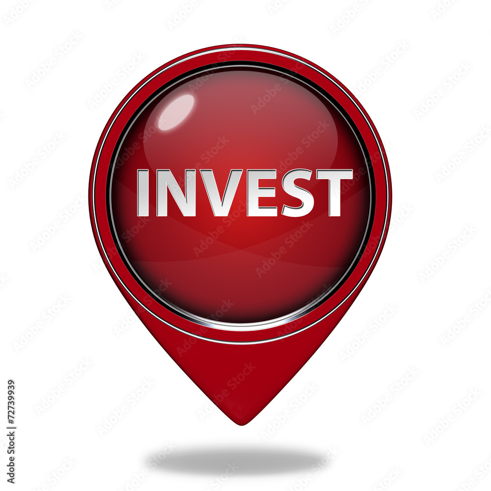 Invest pointer icon on white background Invest pointer icon on white background