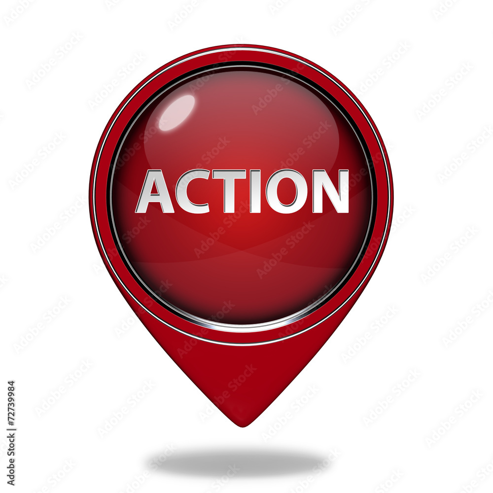 Action pointer icon on white background Action pointer icon on white background